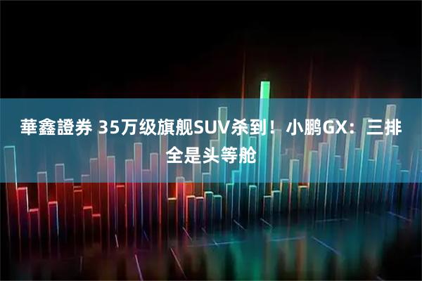 華鑫證券 35万级旗舰SUV杀到！小鹏GX：三排全是头等舱