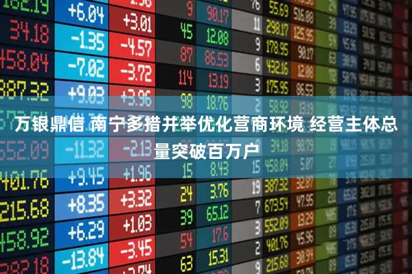 万银鼎信 南宁多措并举优化营商环境 经营主体总量突破百万户